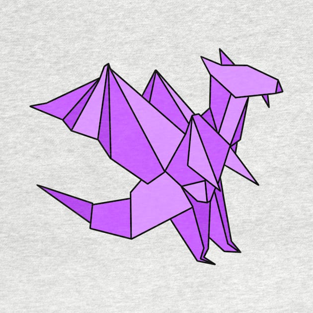 Purple origami dragon by CalliesArt